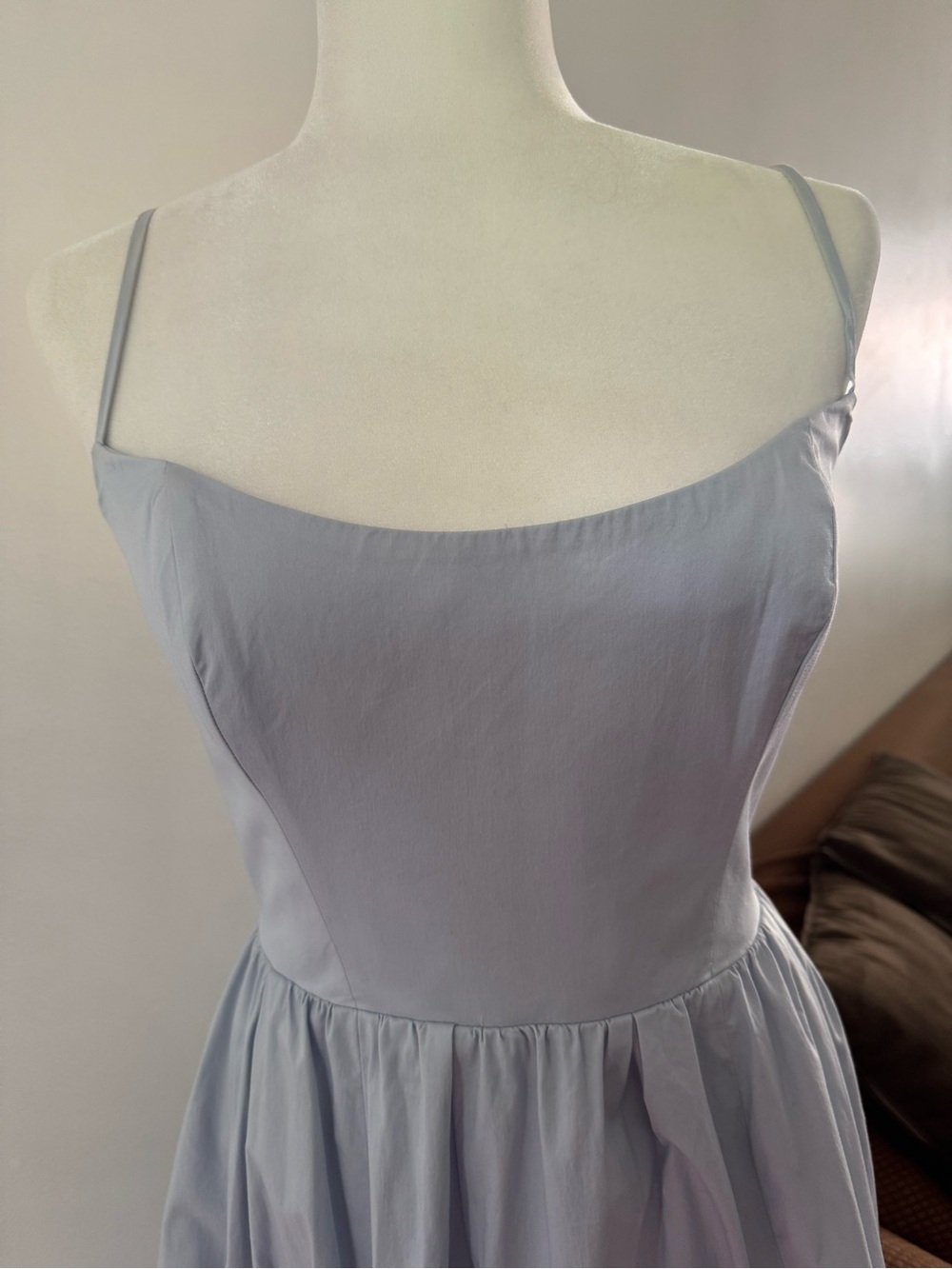 House of CB Light Blue Spaghetti Strap Fit-and-Flare Dress - Picture 8 of 13